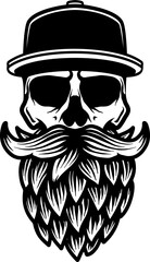 Head with beer hop beard. Vector illustration