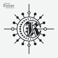 Alphabet K Tattoo Logo