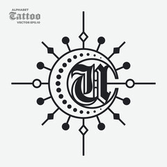 Alphabet U Tattoo Logo