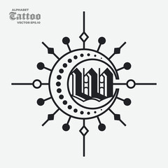 Alphabet W Tattoo Logo