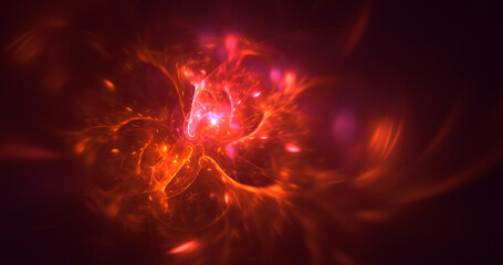 3D rendering abstract colorful fractal light background