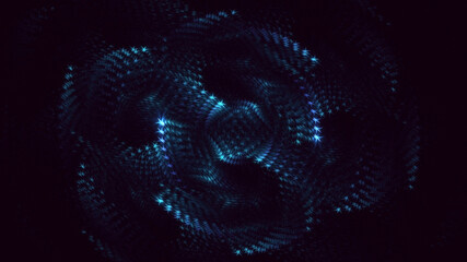 3D rendering abstract multicolor fractal light background