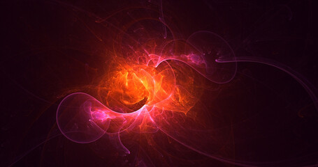 3D rendering abstract multicolor fractal light background