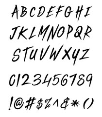 Vector Hand Drawn Alphabets. Decorative Artistic Script Font