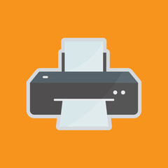 Printer icon. Icon related to electronic, technology. Flat icon style. Suitable for stickers and prints. Simple design editable