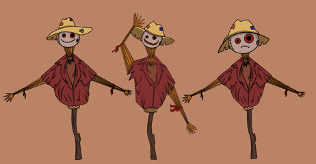Fototapeta na wymiar Pack of jacks for Halloween in videpugalo illustration