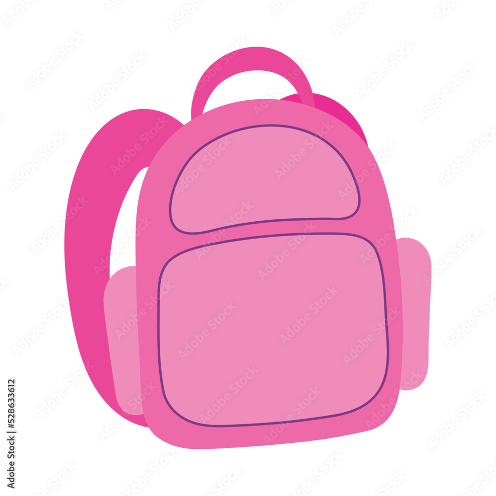 Poster school backpack cartoon icon