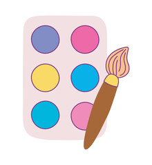 school watercolor palette icon