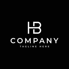 modern letter HB or BH logo design