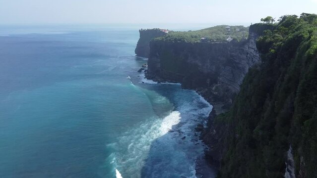 Karang Boma Cliff in Indonesia, drone backwards