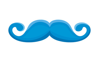 blue moustache movember icon isolated