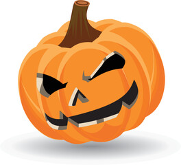 Halloween Pumpkins. Scary and funny pumpkins for Happy Halloween. Vector illustration.
