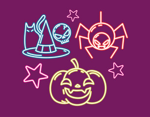 halloween trick or treat, neon