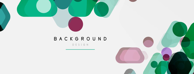 Obraz premium Color bubbles and rounded geometric shapes on white. Vector geometric minimal abstract background for wallpaper, banner, background, landing page