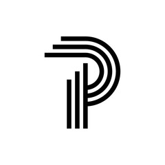 modern letter P monogram logo design