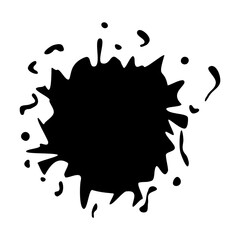 Klecks Icon in schwarz als Symbol für Farbfleck oder Graffiti