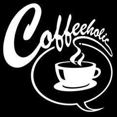 coffeeholic logo with typography black