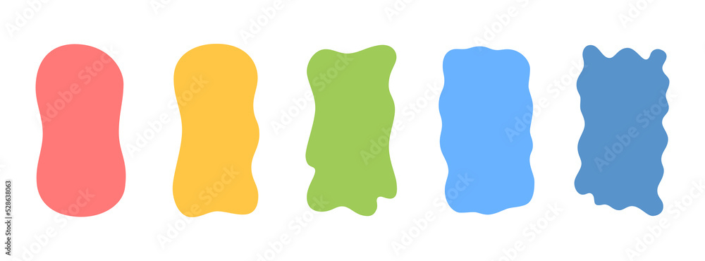 Poster hand drawn organic shapes set for social media stories. quote minimalist frames blank template set. 