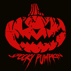 Scary Happy Halloween Pumpkin