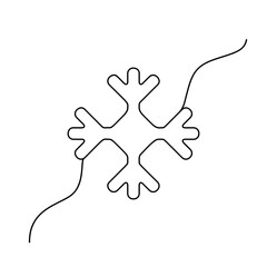 Snowflake Continuous Illustration, One Line Snow flake