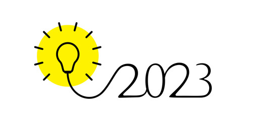 Creative Innovation 2023 Concept, New Idea Icon
