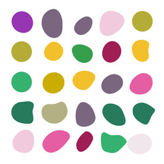 Liquid elements, mixed color shapes, organic bubbles