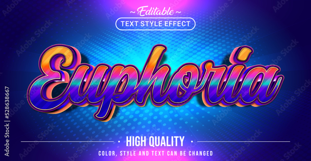Poster Editable text style effect - Euphoria text style theme.