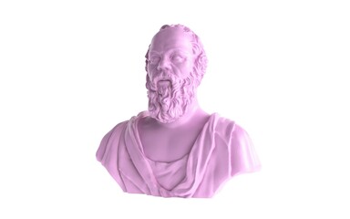 3D rendering Marble statue of the Great ancient Greek philosopher Socrates