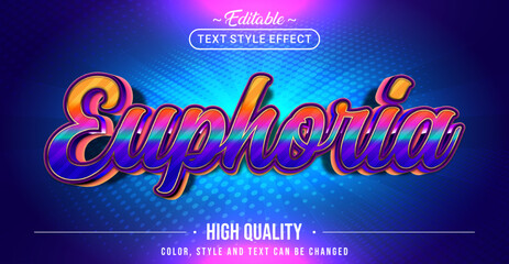 Editable text style effect - Euphoria text style theme.