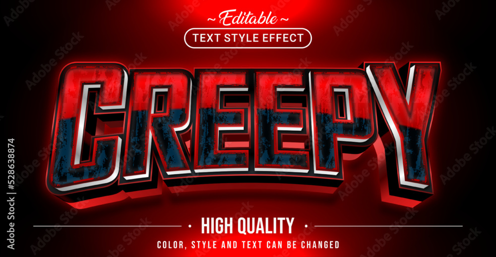 Aufkleber Editable text style effect - Red Creepy text style theme.