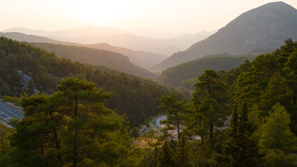 Fototapeta na wymiar Mediterranean's magnificent mountains, nature and sunset views
