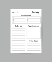 Daily Routines planner template minimalist planners Business organizer page