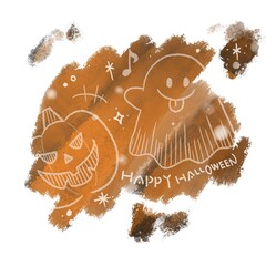 かわいいハロウィンイラストおれんじ色