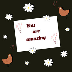 The banner You are amazing. Vector illustration