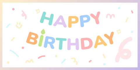 Happy Birthday Card Pastel Colors