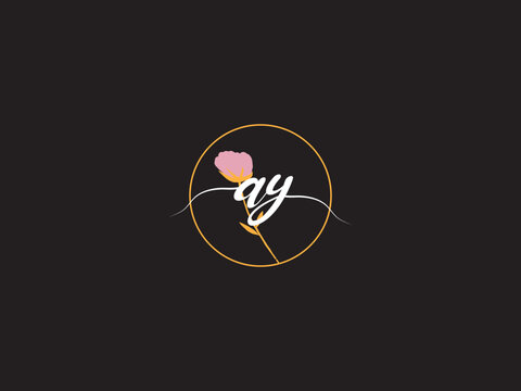 Stylish AY Logo Icon, Signature Ay ya Logo Letter Vector Image Design For Your Flowers Shop