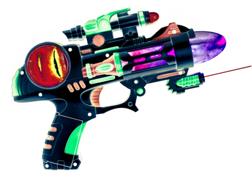 retro laser ray  gun ransparent 