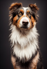 Portrait of Tricolor Rough Collie dog