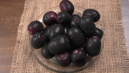 Jambul or Jamun (Syzygium cumini) isolated on white background