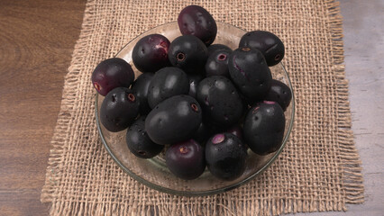 Jambul or Jamun (Syzygium cumini) isolated on white background