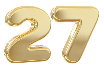 3d number 27 gold