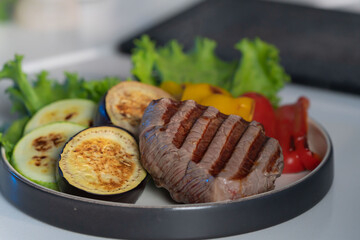 a piece of meat steak grilled