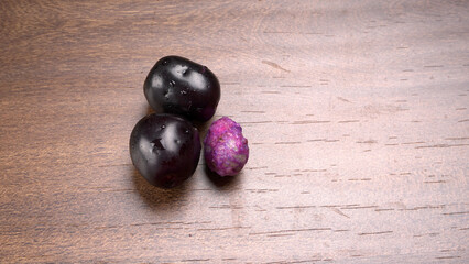 Jambul or Jamun (Syzygium cumini) isolated on white background