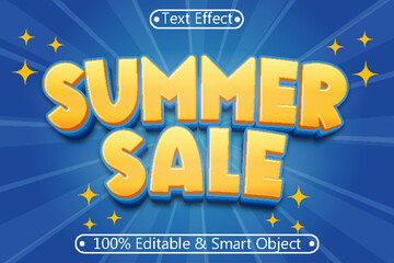 Summer Sale Editable Text Effect 3 dimension Emboss Modern Style