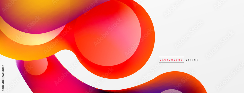 Poster fluid abstract background, round shapes and circle flowing design for wallpaper, banner, background 
