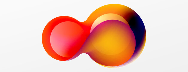 Fluid abstract background. Liquid color gradients composition. Round shapes and circle flowing design for wallpaper, banner, background or landing