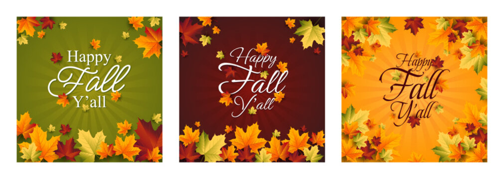 Autumn Background, set of abstract backgrounds with leave frame, autumn sale, banner, posters, cover design templates, social media wallpaper stories happy fall yall