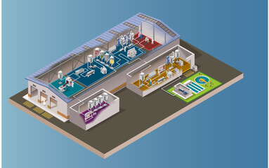 3D isometric factory