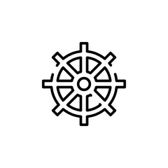 Obraz premium Rudder, Nautical, Ship, Boat Dotted Line Icon Vector Illustration Logo Template. Suitable For Many Purposes.