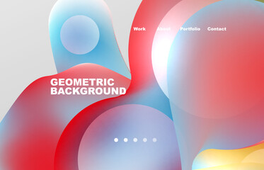 Abstract liquid background for your landing page design. Web page for website or mobile app wallpaper